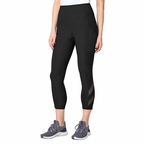 Mondetta High Waisted  Leggings Black Small Mesh Capri Active High waist - Picture 1 of 11